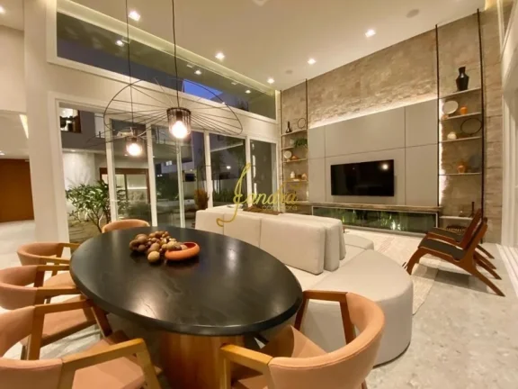 Imagem Sobrado condomínio fechado, com 04 suítes e SPA mobiliado e decorado