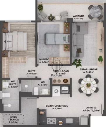 Imagem Apartamentos com varanda / sacada a 140m da praia de Intermares - AP2220