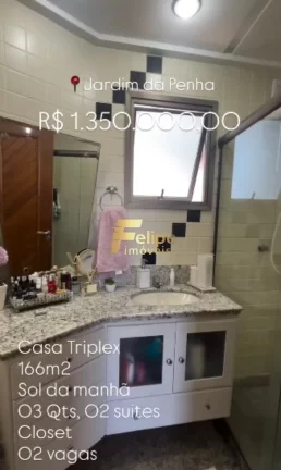 Imagem BELÍSSIMA CASA TRIPLEX DE 03 QUARTOS, SENDO 01 SUÍTE, SOL DA MANHÃ, À VENDA EM JARDIM DA PENHA, VITÓRIA/ES!