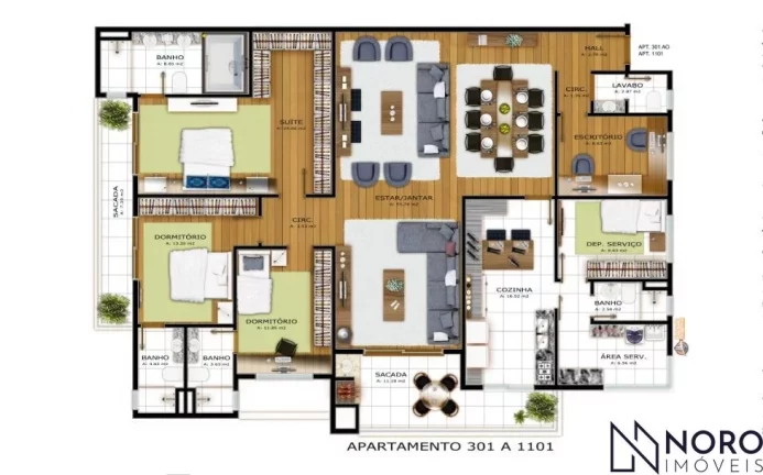 Imagem Apartamentoà venda, 3 suites, 3 vagas, no bairro Lourdes