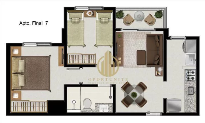 Imagem Apartamento com 2 dormitórios à venda, 47 m² por R$ 235.000,00 - Ipiranga - Ribeirão Preto/SP