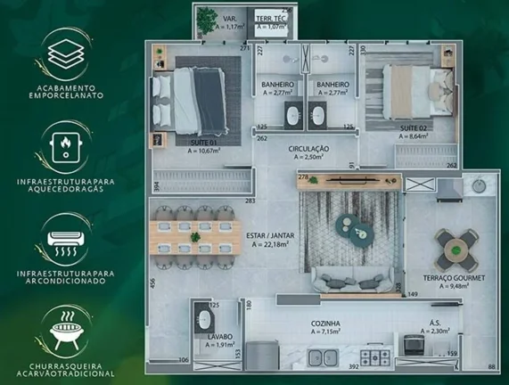 Imagem APARTAMENTO COM 81.57 m² - GUILHERMINA - PRAIA GRANDE SP