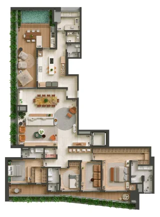 Imagem Cobertura Penthouse com 304 m2, 3 suítes e 3 vagas a venda no Brooklin, São Paulo