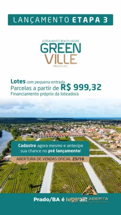 Lotes próximo a praia em PRADO - BA - COD 1002