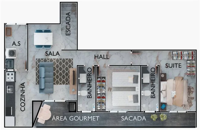 Imagem CASA COM 74.99 m² - BOQUEIRAO - PRAIA GRANDE SP