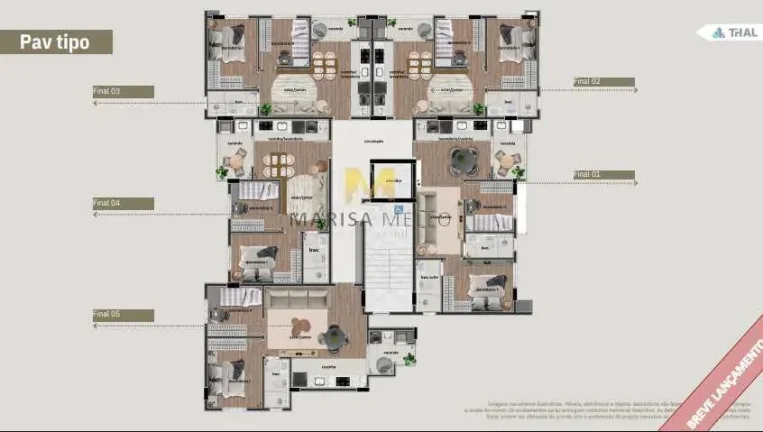 Imagem Espetacular Lançamento Apartamento à venda, no La Dolce Vista,com 2 quartos, 42,87m2 a 55.15m2 no bairro Tingui em Curitiba.