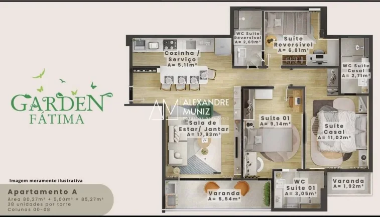 Imagem Garden Fátima Idibra, apartamentos à venda, 2 ou 3 quartos.