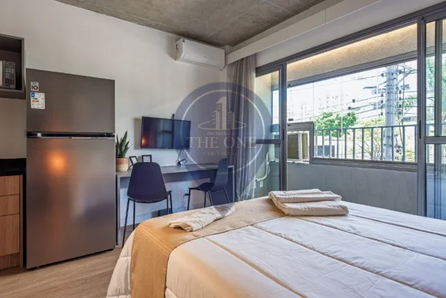 Imagem Studio moderno à venda em Indianópolis, São Paulo-SP: 1 quarto, 1 suíte, 1 sala, 1 banheiro, 26m² de área.