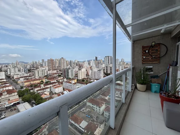 Imagem Apartamento Cobertura Duplex com 3 dormitórios e 2 vagas demarcadas - Marapé / Santos