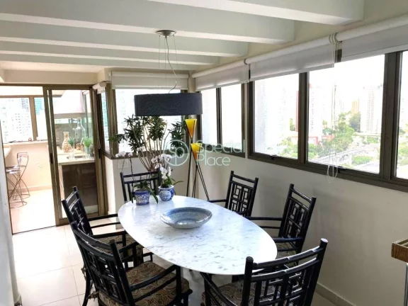 Imagem Excelente cobertura com 240m² no Brooklin A piscina e área gourmet ficam no primeiro pavimento o q...