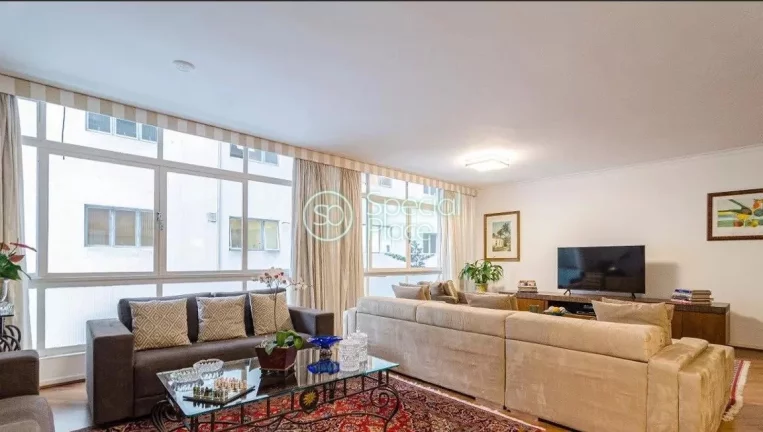 Imagem Amplo apartamento com 205m² no Jardim Paulista. Living muito claro e espaçoso, 03 dormitórios, se...