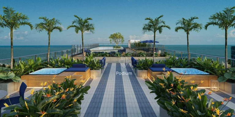 Imagem Flats com excelente área de lazer na cobertura com vista para o mar e a 160m da praia de Cabo Branco - FL0322