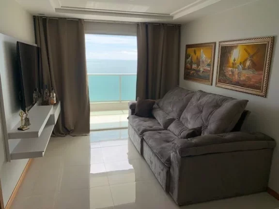 Imagem Apartamento Alto Padrão, 03 Quartos, 01 Suite, Vista Panorâmica, 02 Vagas de Garagem, 03 Varandas, Beira Mar, Praia do Morro, Guarapari - ES