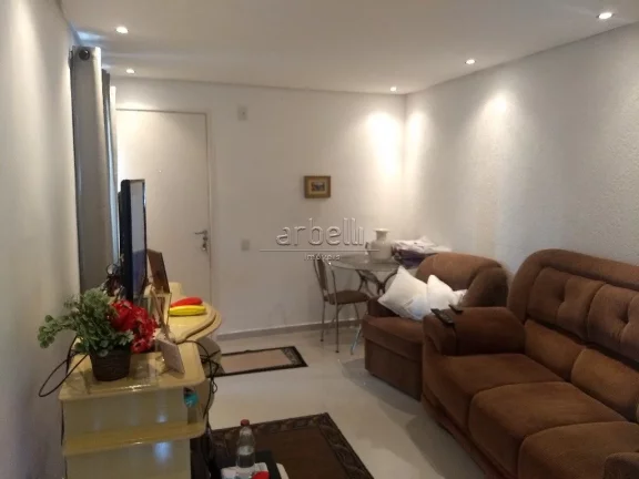 Imagem Apartamento térreo com 48 metros quadrados, com dois quartos com piso em porcelanato e teto rebaixa...