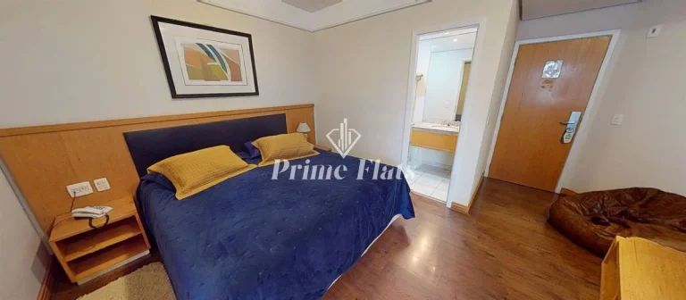 Imagem Flat disponível para locação no Hotel Bienal Suítes, com 28m², 1 dormitório e 1 vaga