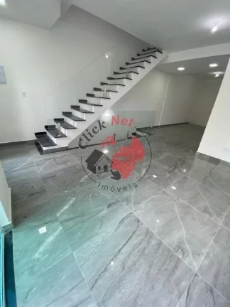 Imagem Sobrado Novo,estuda permuta até 50% ,3 dorms , 1 suíte, sacada,área gourmet com churrasq , 3 vagas ,bairro Vila Humaitá em Santo André