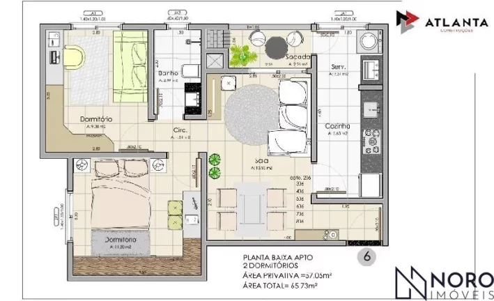 Imagem APARTAMENTO DE 2 DORMITÓRIOS EM CONDOMÍNIO FECHADO NO BAIRRO URLÂNDIA