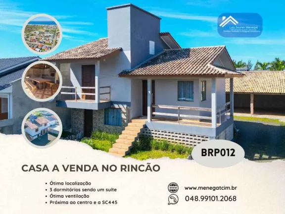 Imperdível oportunidade de adquirir uma casa com 3 quartos e 6 vagas de garagem em Balneário Rincão-SC, Zona Norte! BRP012