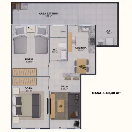 Imagem Sobrado de Condomínio com 2 dorms, Maracanã, Praia Grande - R$ 290 mil, Cod: 2255