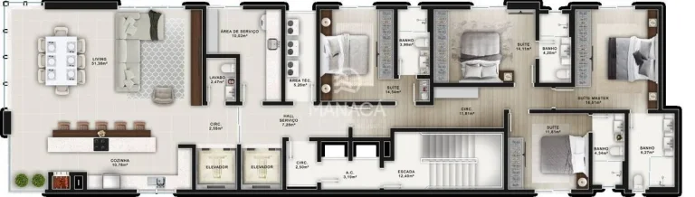 Imagem Apartamentos 4 Quartos- frente ao mar- centro Balneário Piçarras - SC - Unique Home