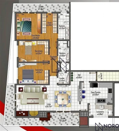 Imagem Apartamento 3 dorms, 2 vagas de garagem no Bairro Rosário – 165m² Privativos!