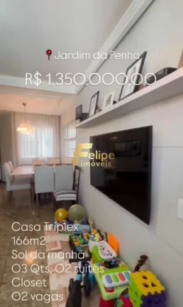 Imagem BELÍSSIMA CASA TRIPLEX DE 03 QUARTOS, SENDO 01 SUÍTE, SOL DA MANHÃ, À VENDA EM JARDIM DA PENHA, VITÓRIA/ES!