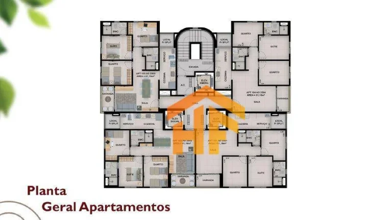 Imagem Apartamento de 61m² à venda, com 3 quartos, localizado em Zumbi, Recife - Pernambuco.