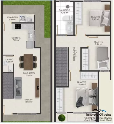 Imagem Sobrado com 3 Quartos, Terreno de 125m² por R$ 410.000,00