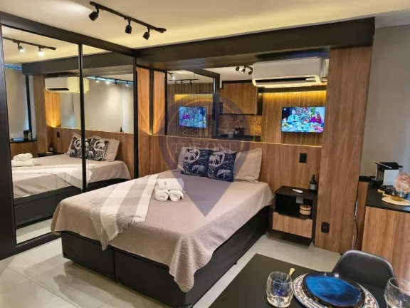 Imagem Studio à venda ou locação em Indianópolis, São Paulo-SP: 1 quarto, 2 salas, 1 banheiro, 27m² de luxo!