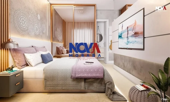 Imagem More em um apartamento de 2 quartos com suíte a poucos metros do Shopping Boulevard e da praia de I...