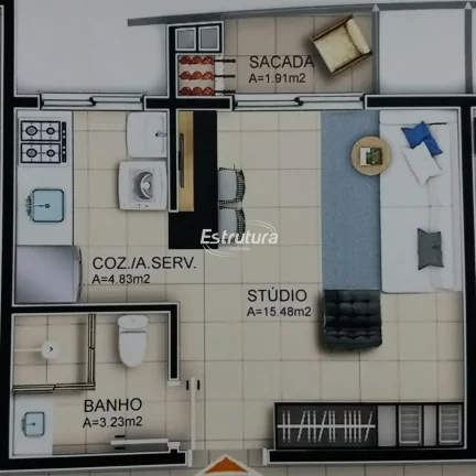 Kitnet próxima a UFSM