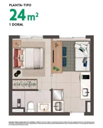 Imagem Apartamento para Venda em São Paulo, Pinheiros, 1 dormitório, 1 banheiro