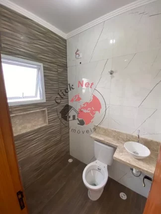 Imagem Sobrado Novo,estuda permuta até 50% ,3 dorms , 1 suíte, sacada,área gourmet com churrasq , 3 vagas ,bairro Vila Humaitá em Santo André