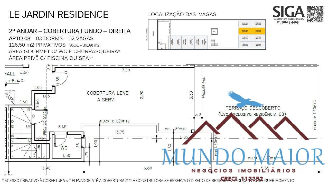 Imagem APTO TIPO E COBERTURA /ELEVADOR -BAIRRO JARDIM -128m2!