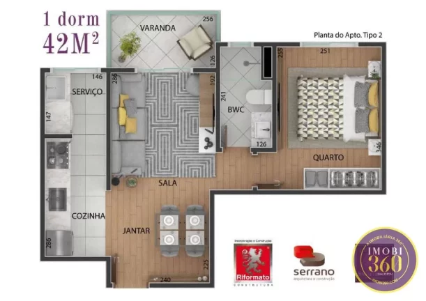 Imagem APTOS EM OBRAS ANALIA FRANCO, 52 MTS, 2 DORMS, 1 VG 432.000,00