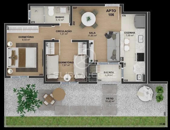 Imagem Sun Residencial - Apartamento na planta na Feitoria, São Leopoldo