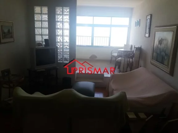 Imagem 2 dormitorios + dependencia de empregada, frente ao mar, pompéia 1 vaga