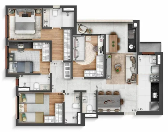 Imagem Apartamento com 3 Dormitorio(s) localizado(a) no bairro Vila Mogilar em Mogi das Cruzes / Mato Grosso do Sul Ref.:DE42357