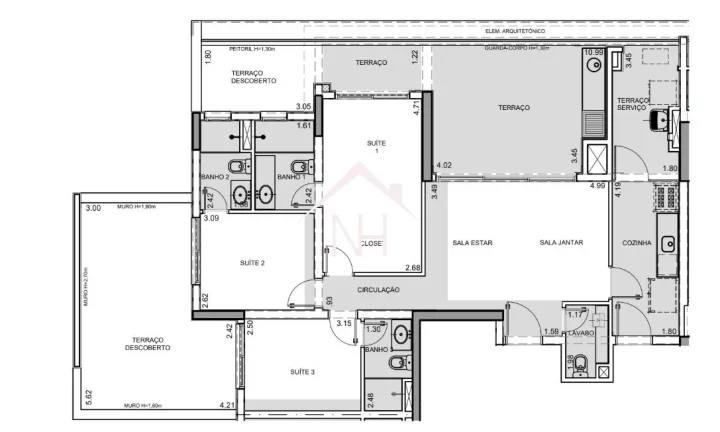 Imagem Apartamento de 141m c/ 3 suítes, 2 vagas, terraço gourmet, playground, piscinas, sauna, academia, delivery, espaço gourmet, brinquedoteca, delivery
