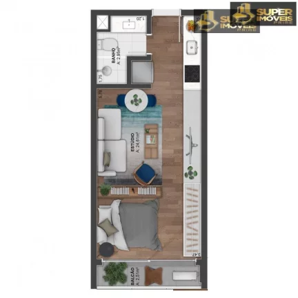 Imagem Apartamento Loft para Venda em São Gonçalo Pelotas-RS - 2655