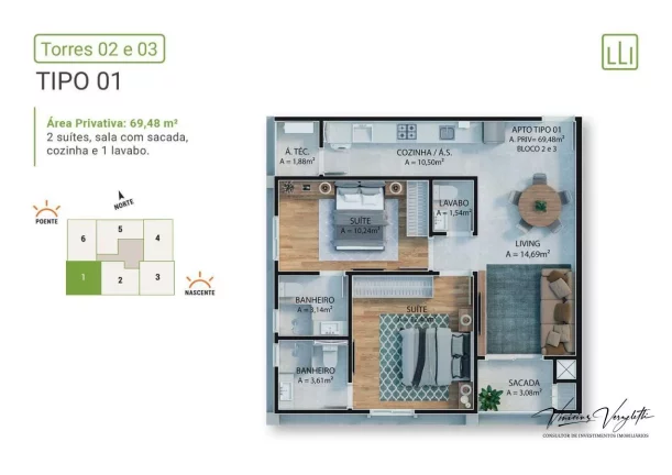 Imagem Apartamento 2 dormitórios para Venda em Itapema / SC no bairro Várzea do Ranchinho