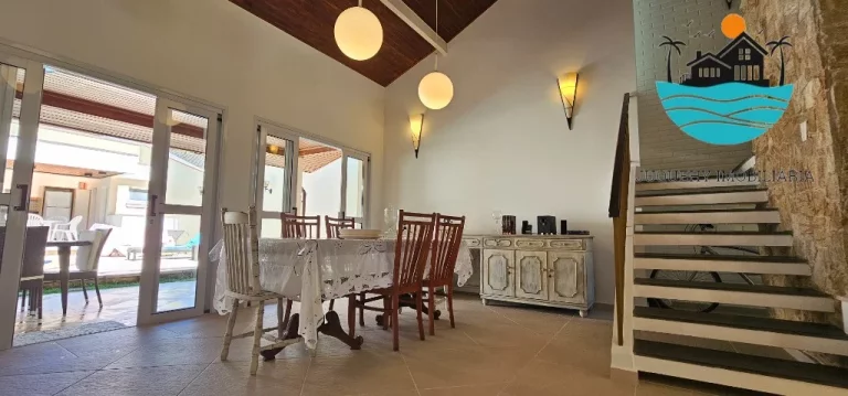 Imagem Casa lado nobre - Praia de Juquehy, 300 metros da praia, piscina, churrasqueira, 4 suítes, acomoda 8 pessoas | Juquehy Imobiliária