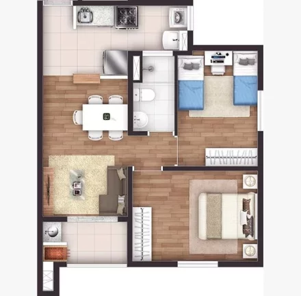 Imagem Apartamento para Venda em Limeira, Parque das Nações, 2 dormitórios, 1 banheiro, 1 vaga
