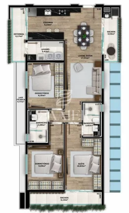 Imagem Apartamento com 3 quartos à Venda, Saguaçu - Joinville