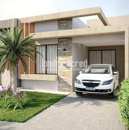 Casa térrea em construção no Condomínio Morada das Flores – Cambé/PR, 3 dormitórios (1 suíte), 2 banheiros, 1 vaga de garagem, acabamento moderno