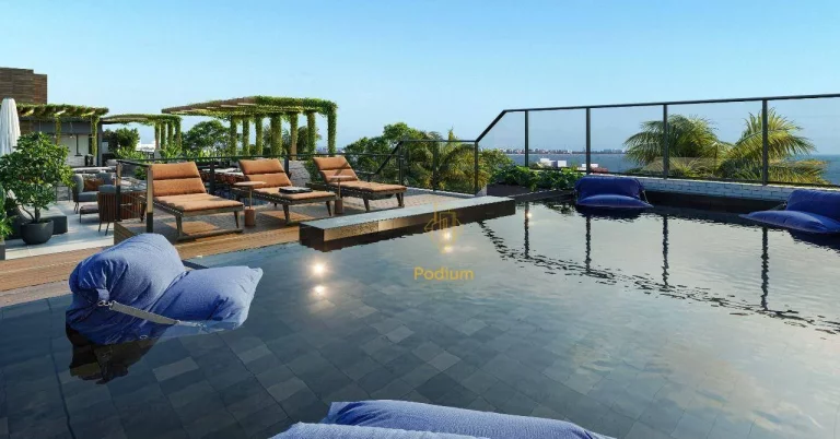 Imagem Flats com varanda / sacada e área de lazer na cobertura a 100m da praia de Cabo Branco- FL0233