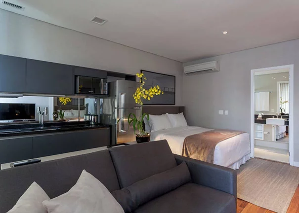 Imagem Flat para aluguel possui 35 metros quadrados com 1 quarto em Vila Olímpia