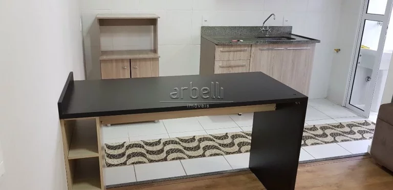 Imagem Apartamento com 33 M², 1 banheiro com box em vidro e gabinete no lavatório, 1 dormitório, cozinha...
