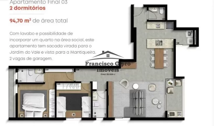 Imagem Apartamento à venda no bairro Residencial Village Santana - Guaratinguetá/SP