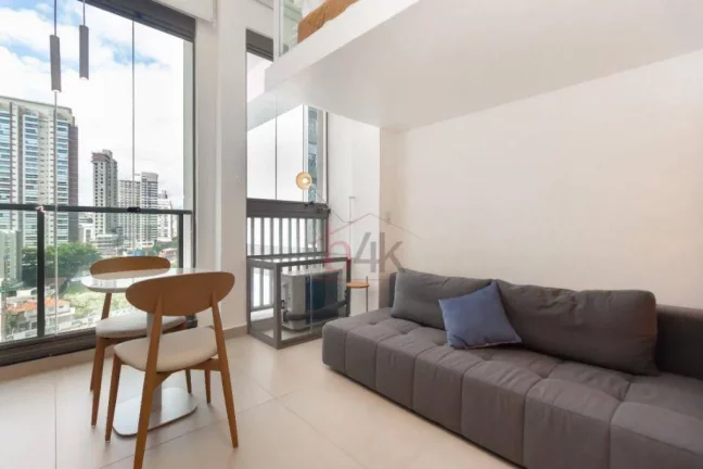 Imagem Studio Novo 29m² com Mezanino Metrô Brooklin (Haus Mitre 370)